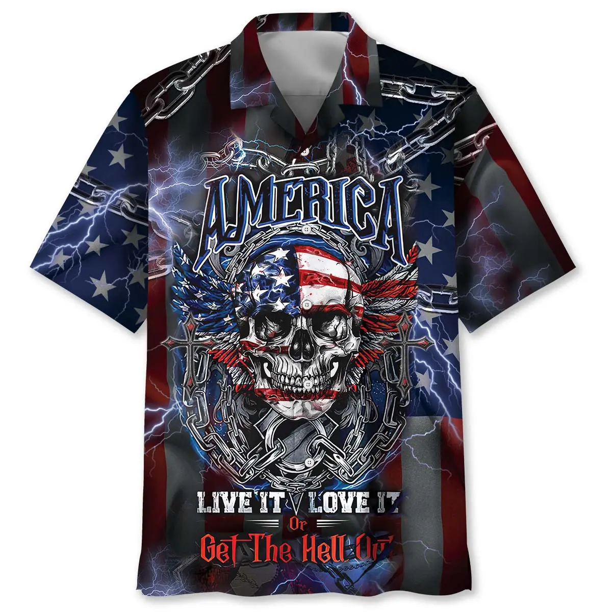 American Patriot Skull Hawaiian Shirt HWVB2763971 - VnBuy