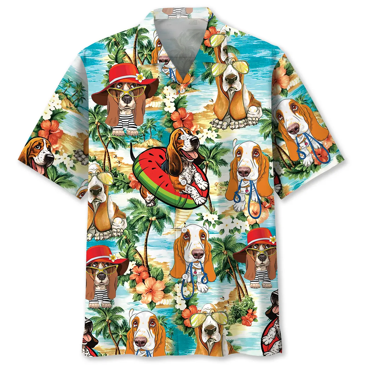 Basset Hound Beach Hawaiian Shirt HWVB2763036 - VnBuy