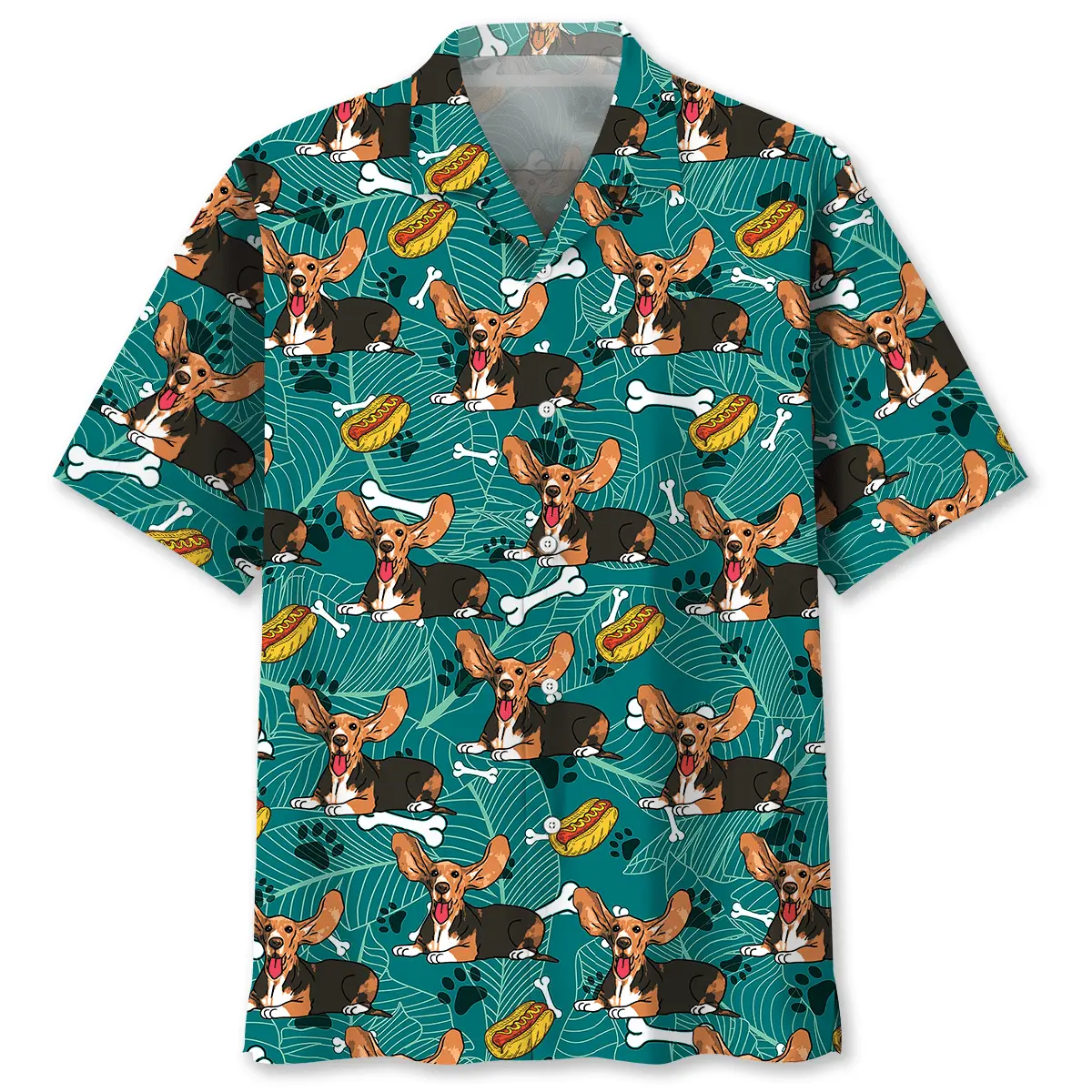 Basset Hound Hotdog Hawaiian Shirt HWVB2763032 - VnBuy