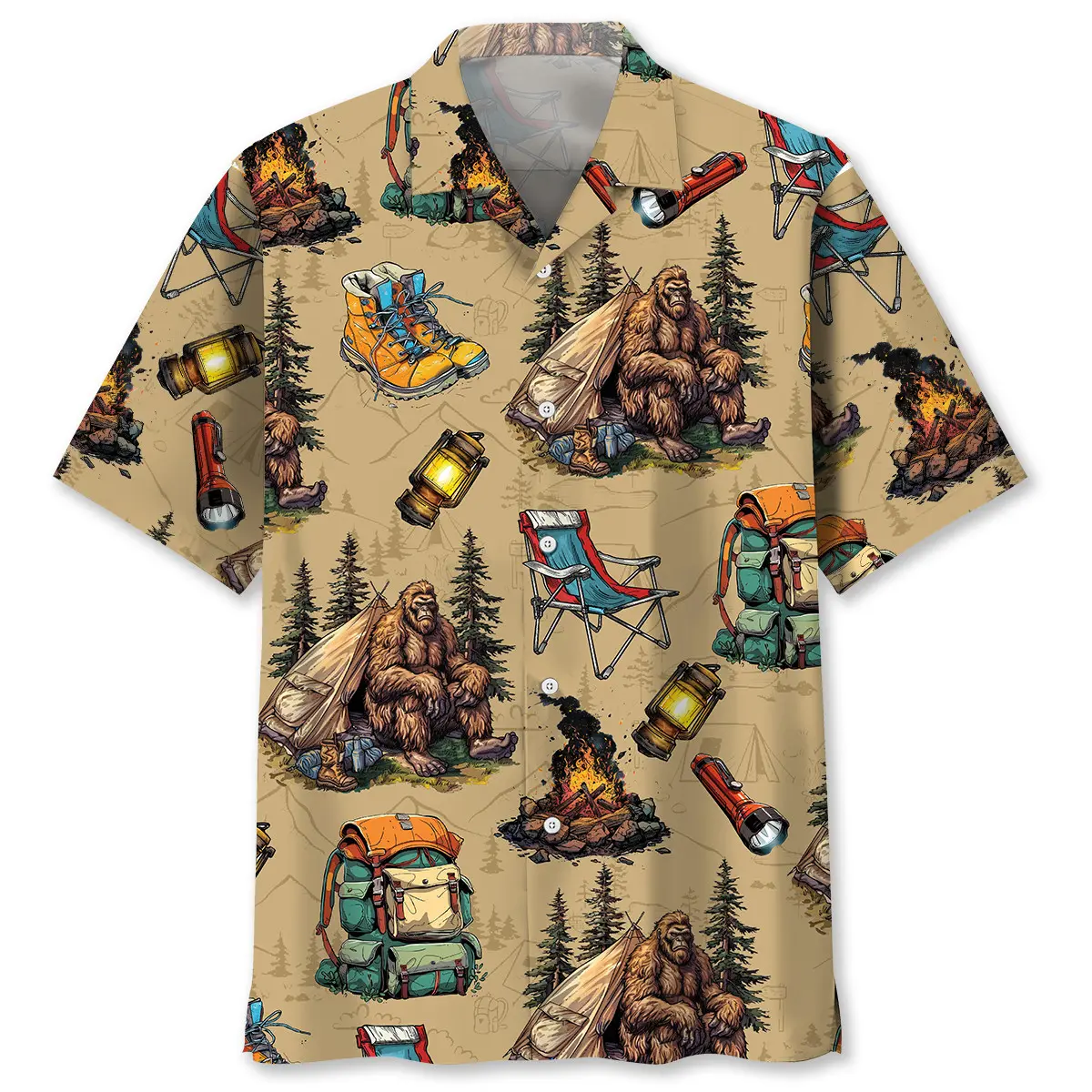 Bigfoot Camping Vintage Hawaiian Shirt HWVB2763781 - VnBuy