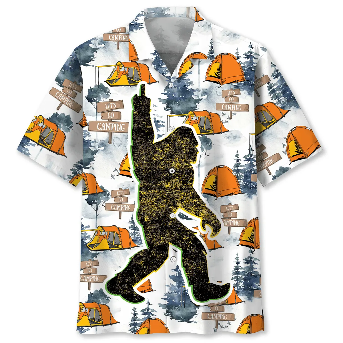 Bigfoot Let's Go Camping Hawaiian Shirt HWVB2763987 - VnBuy