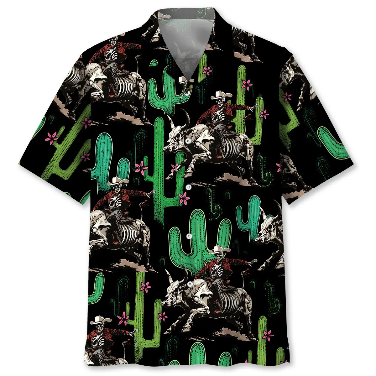 Cactus Cowboy Riding Bull Hawaiian Shirt HWVB2763736 - VnBuy