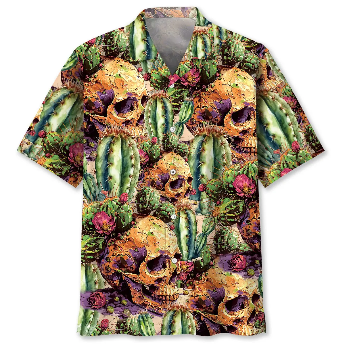 Cactus Skull Vintage Hawaiian Shirt HWVB2763741 - VnBuy
