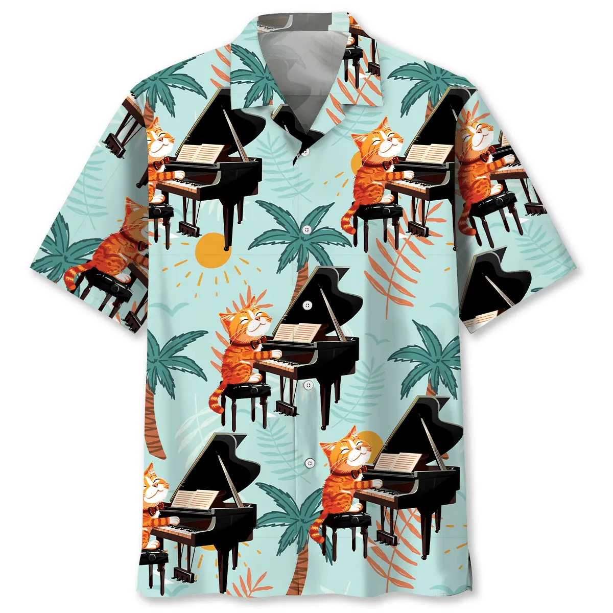Cat Playing Piano Hawaiian Shirt HWVB2763939 - VnBuy