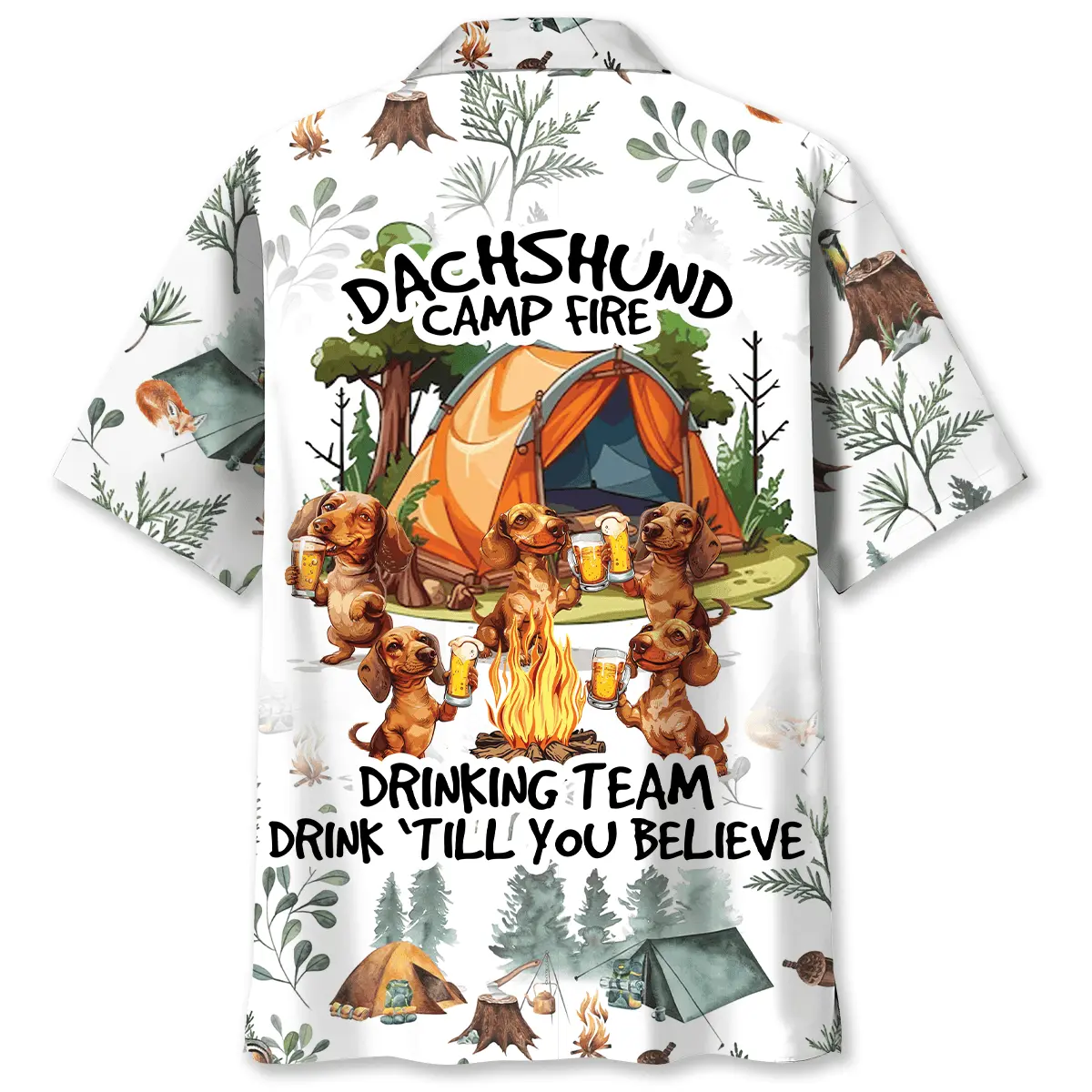 Dachshund Camp Fire Drinking Team Hawaiian Shirt HWVB2763958 - VnBuy