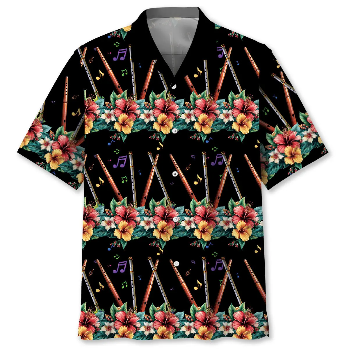 Flute Hibiscus Hawaiian Shirt HWVB2764024 - VnBuy