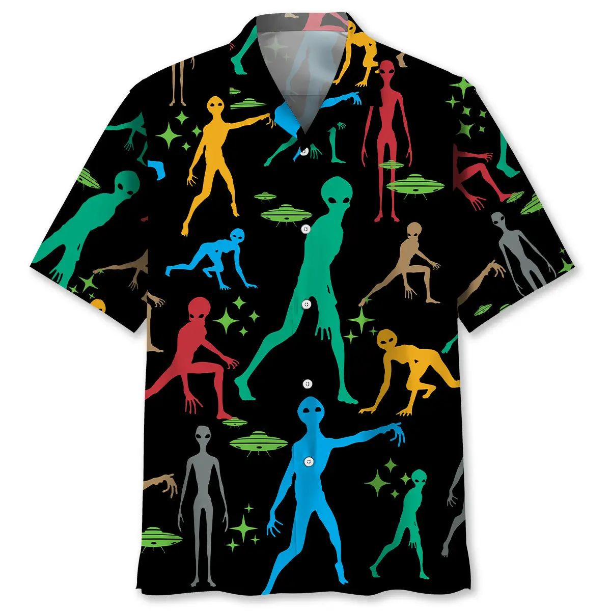 Funny Alien Black Hawaiian Shirt HWVB2763920 - VnBuy