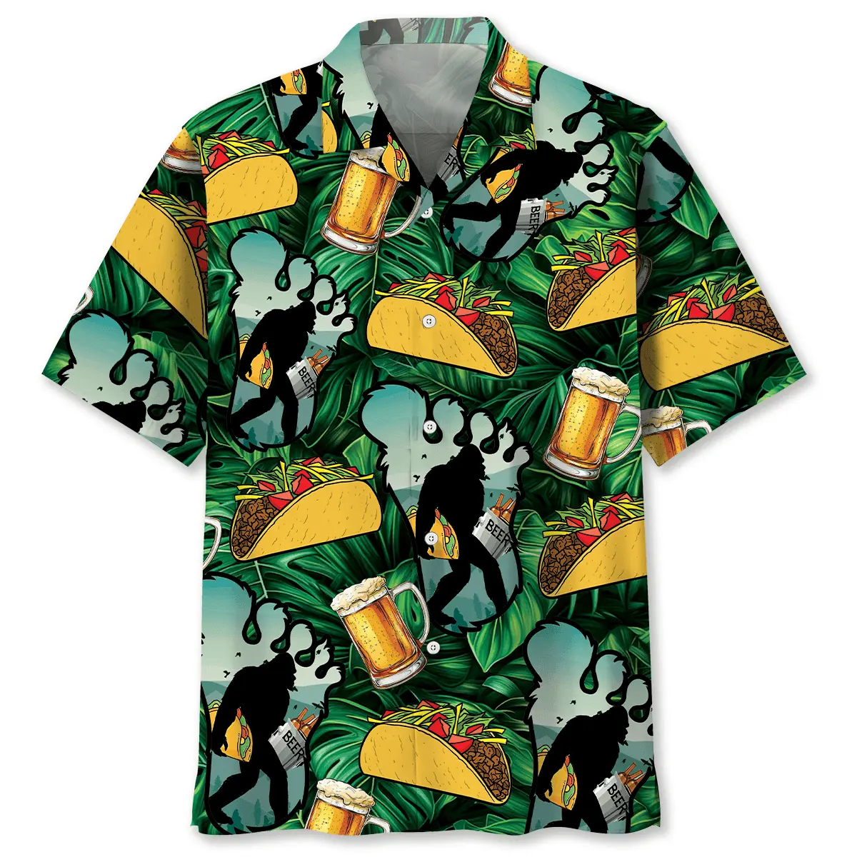 Funny Bigfoot Tacos and Beer Hawaiian Shirt HWVB2763938 - VnBuy