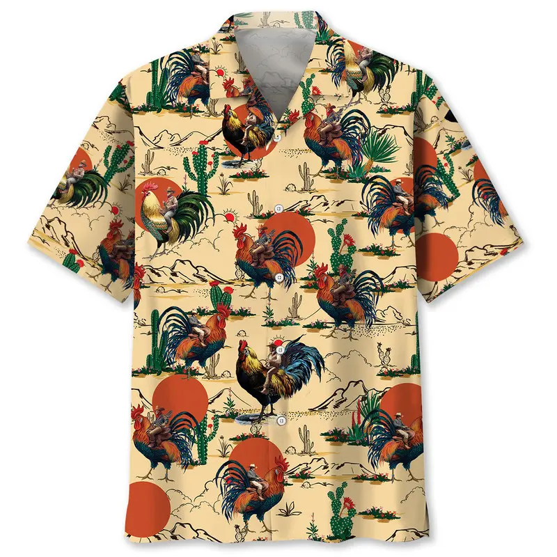 Funny Cowboy Riding Rooster Hawaiian Shirt HWVB2763718 - VnBuy