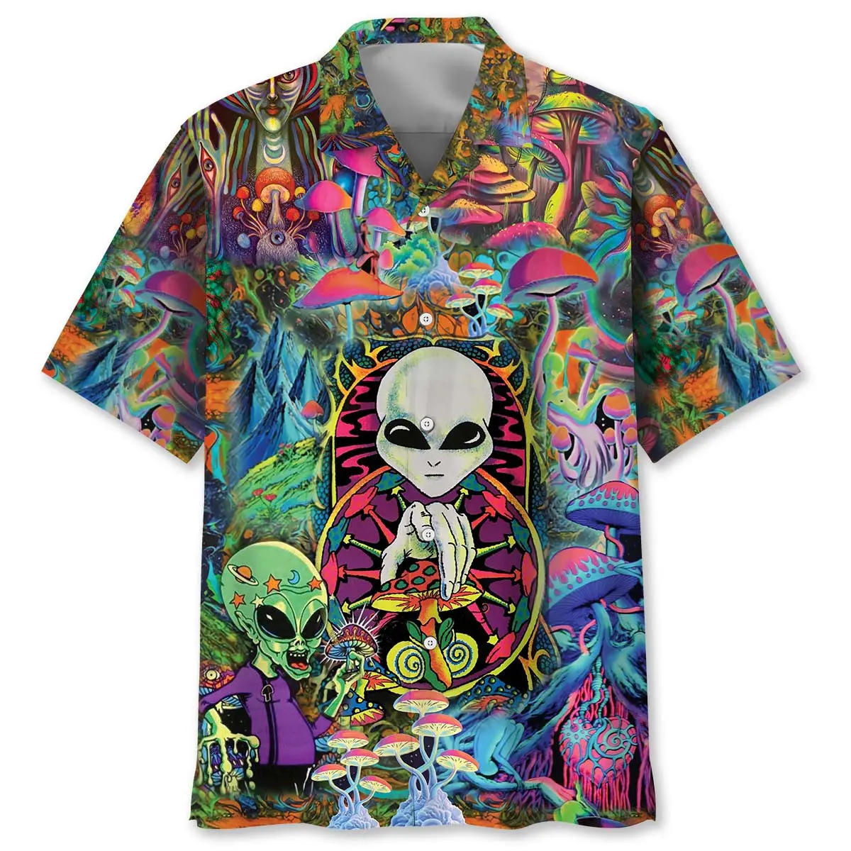 Hippie Alien Mushroom Hawaiian Shirt HWVB2763924 - VnBuy