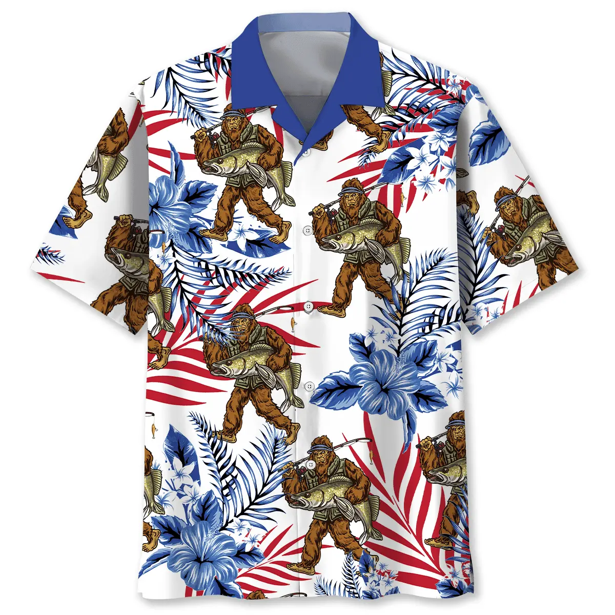Let's Go Fishing Bigfoot Hawaiian Shirt HWVB2763957 - VnBuy