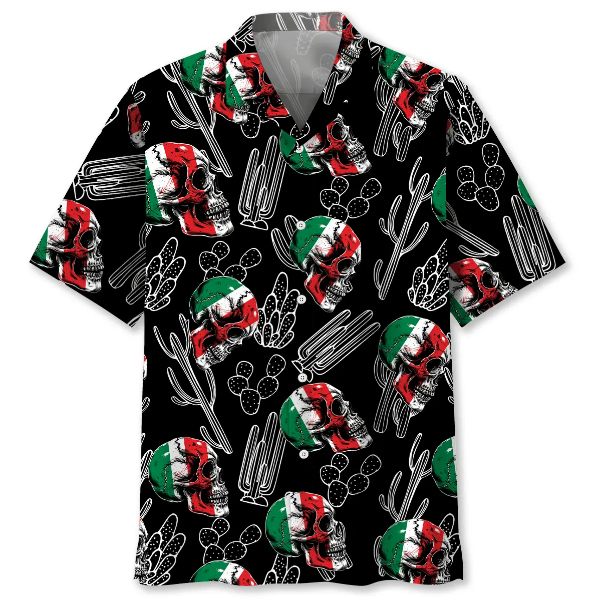 Mexico Flag Skull Hawaiian Shirt HWVB2763990 - VnBuy