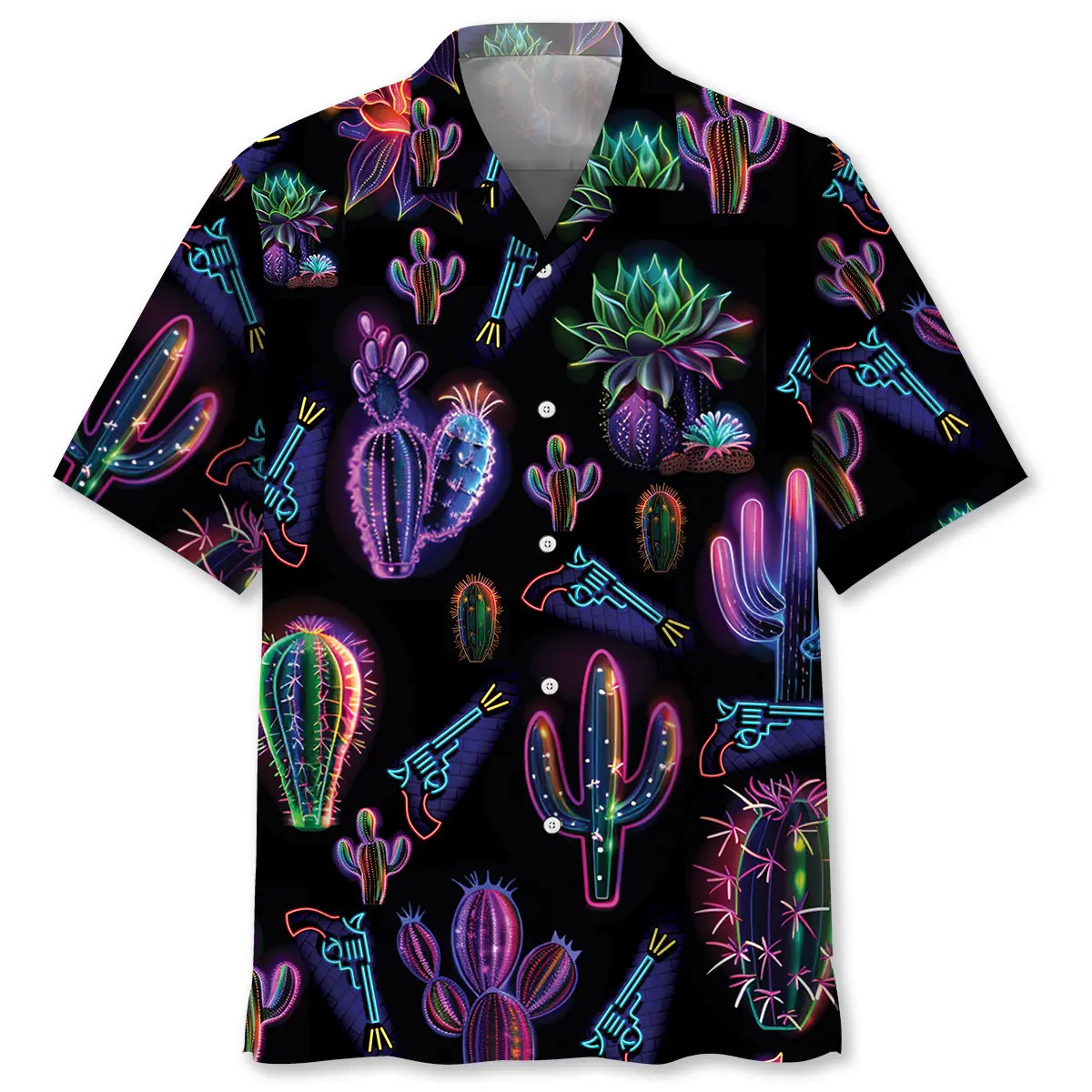 Neon Cactus Black Hawaiian Shirt HWVB2763739 - VnBuy