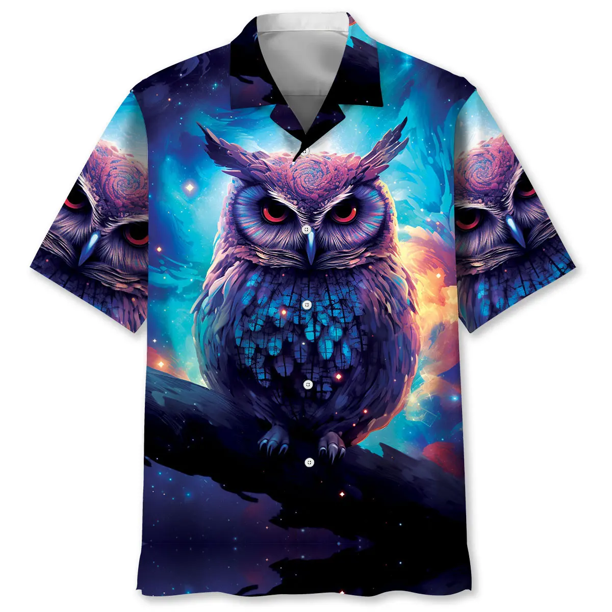 Night Sci-fi Owl Art Hawaiian Shirt HWVB2763716 - VnBuy