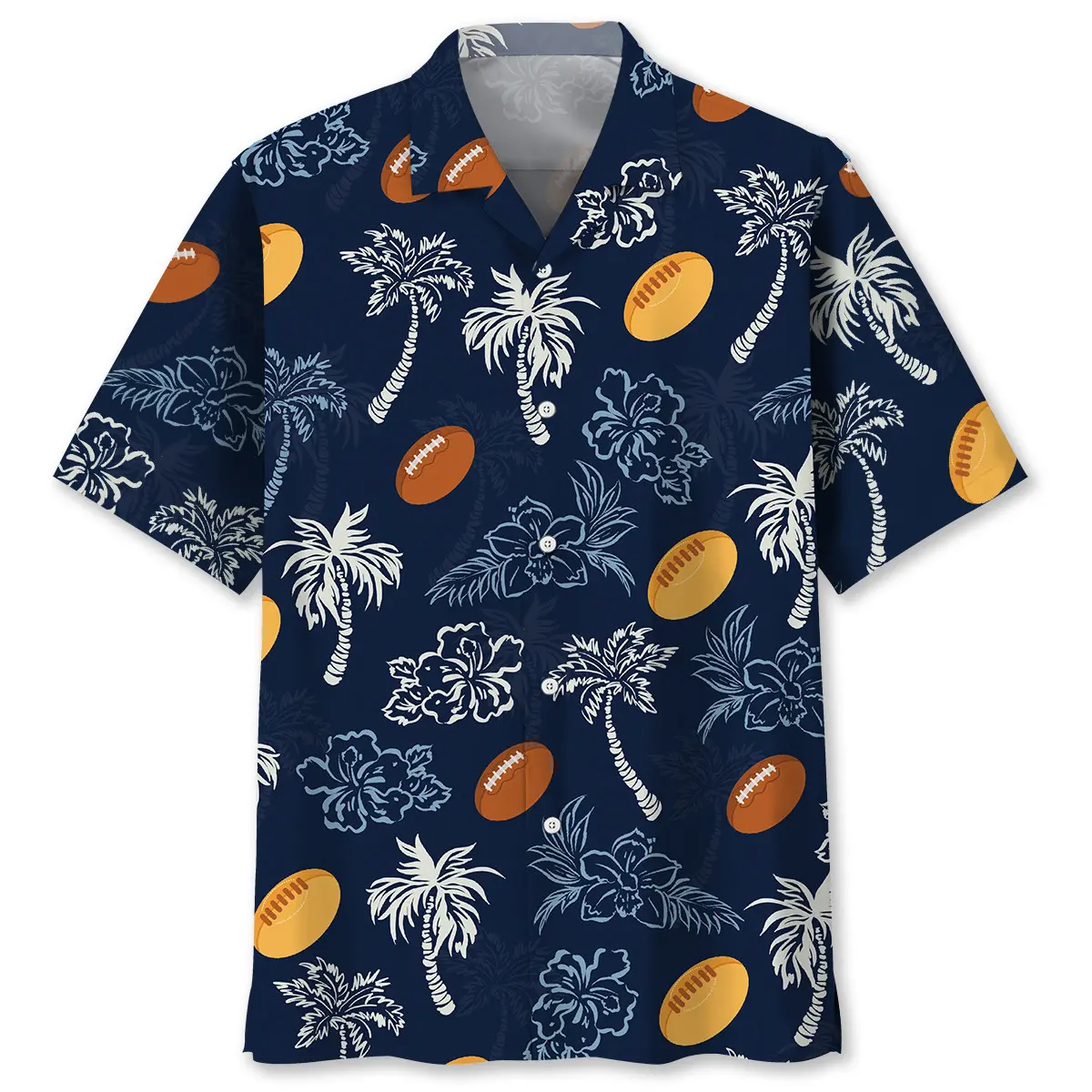 Rugby Blue Hibiscus Hawaiian Shirt HWVB2763947 - VnBuy