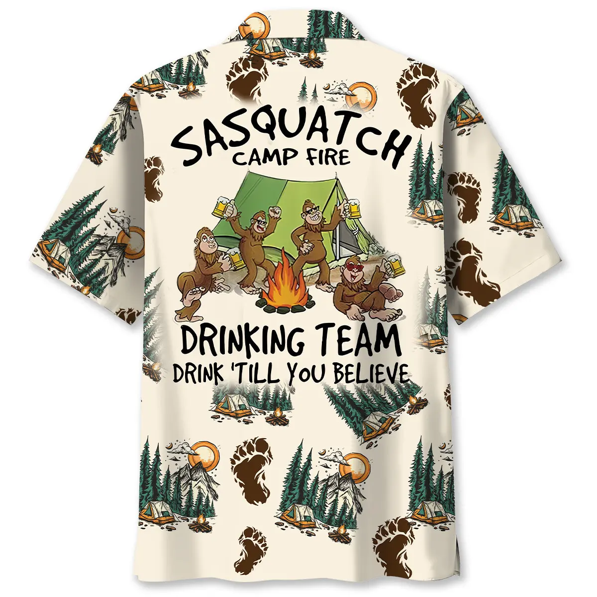 Sasquatch Camp Fire Drinking Team Hawaiian Shirt HWVB2763794 - VnBuy