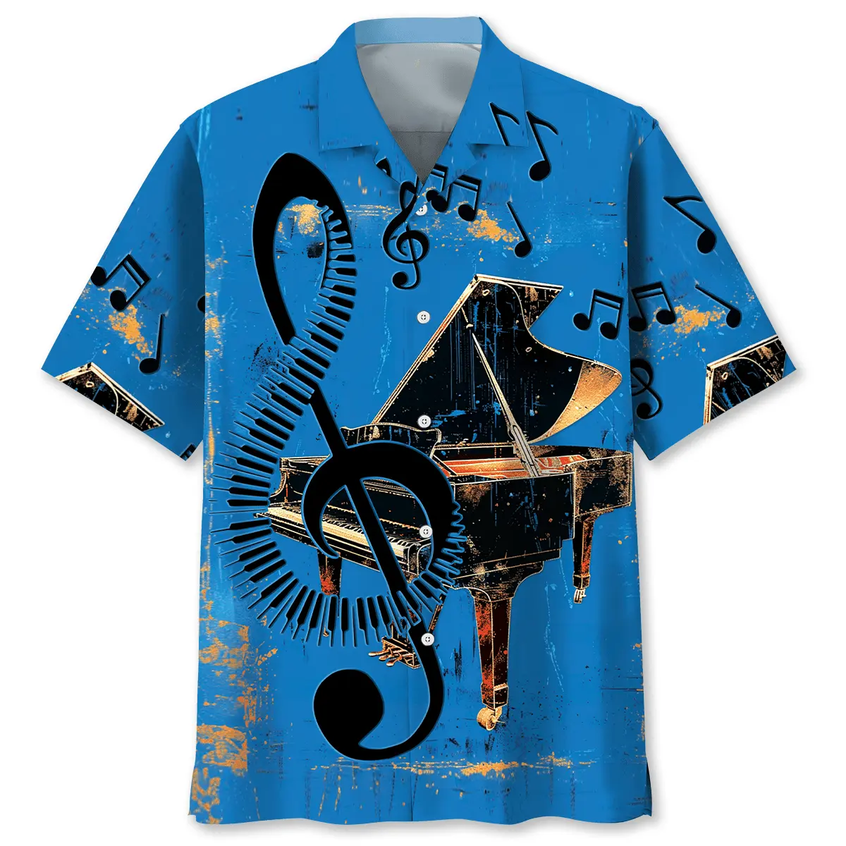 Vintage Black Grand Piano Hawaiian Shirt HWVB2763929 - VnBuy